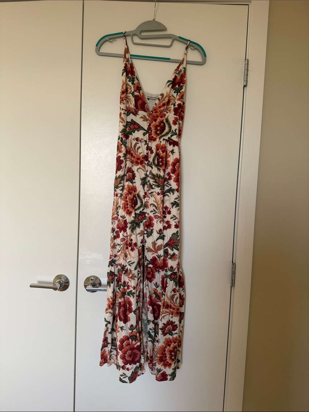 Abercrombie and fitch linen blend button through maxi dress SP